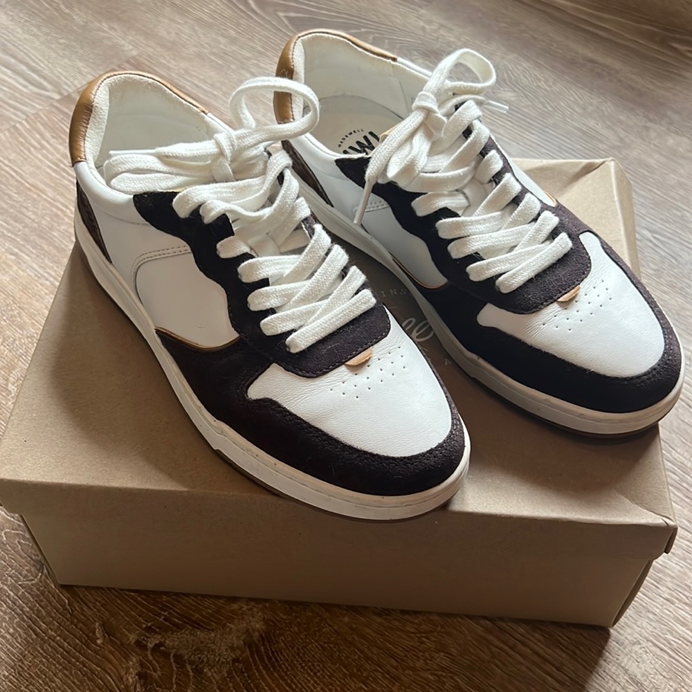 Madewell Court sneakers in calf hair, leather & suede